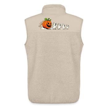 HALLOWEEN KÜRBIS GEIST - Unisex Sherpaweste von Stanley/Stella - Beige - Hinten - AI Model Male 178 light (178cm)