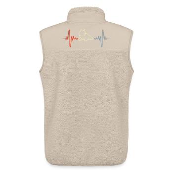Katze Pulsschlag Vintage Look - Unisex Sherpaweste von Stanley/Stella - Beige - Hinten - AI Model Male 178 light (178cm)