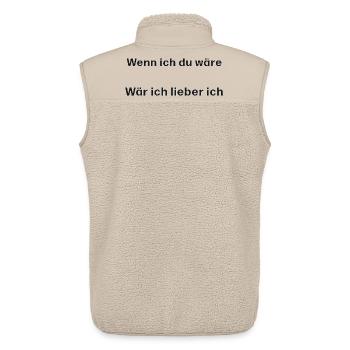 Wenn ich du wäre, wär ich lieber ich - Unisex Sherpaweste von Stanley/Stella - Beige - Hinten - AI Model Male 178 light (178cm)