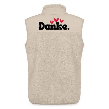 Motif Doodle Trois Coeurs - Veste sans manches sherpa unisexe Stanley/Stella - beige - Dos - AI Model Male 178 light (178cm)