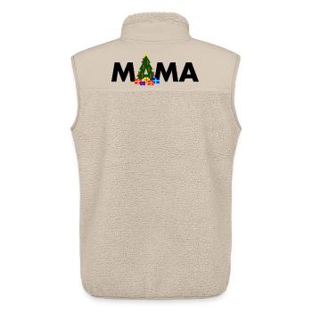 Maman Sapin de Noël - Veste sans manches sherpa unisexe Stanley/Stella - beige - Dos - AI Model Male 178 light (178cm)