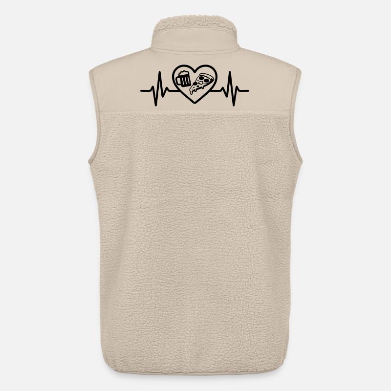 Herz Pizza Bier - Unisex Sherpaweste von Stanley/Stella - Beige