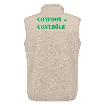 KOMFORT = KONTROLLE - Unisex Sherpaweste von Stanley/Stella - Beige - Hinten - AI Model Male 178 light (178cm)