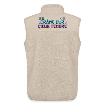 Cyber Japan - Crâne dur Cœur tendre - Veste sans manches sherpa unisexe Stanley/Stella - beige - Dos - AI Model Male 178 light (178cm)