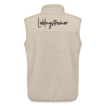 Lieblingstrainer Trainer - Unisex Sherpaweste von Stanley/Stella - Beige - Hinten - AI Model Male 178 light (178cm)