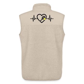 Tennis Coeur Raquette Ballon Sports Passion - Veste sans manches sherpa unisexe Stanley/Stella - beige - Dos - AI Model Male 178 light (178cm)