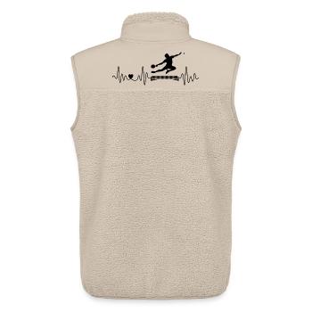 Tischtennis Herzschlag für Ping-Pong Profis - Unisex Sherpaweste von Stanley/Stella - Beige - Hinten - AI Model Male 178 light (178cm)