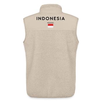 Indonesian pride, minimalist sleek design - Unisex Sherpa Gilet by Stanley/Stella - beige - Back - AI Model Male 178 light (178cm)