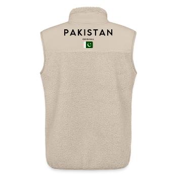 Pakistani pride, minimalist sleek design - Unisex Sherpa Gilet by Stanley/Stella - beige - Back - AI Model Male 178 light (178cm)
