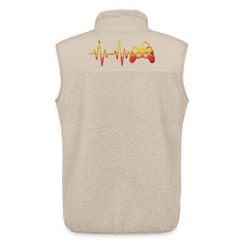 Heartbeat Gamepad Rétro - Veste sans manches sherpa unisexe Stanley/Stella - beige - Dos - AI Model Male 178 light (178cm)