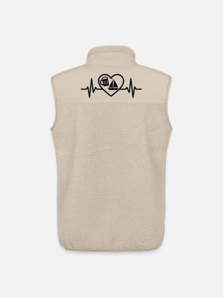Heart Beer Sailing Humor - Unisex Sherpa Gilet by Stanley/Stella - beige