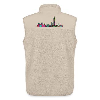 Moderne Linienkunst der Stadtsilhouette von Nantes City - Unisex Sherpaweste von Stanley/Stella - Beige - Hinten - AI Model Male 178 light (178cm)