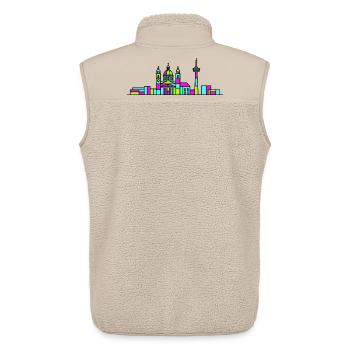 St Polten City Skyline Rathaus Linienkunst - Unisex Sherpaweste von Stanley/Stella - Beige - Hinten - AI Model Male 178 light (178cm)