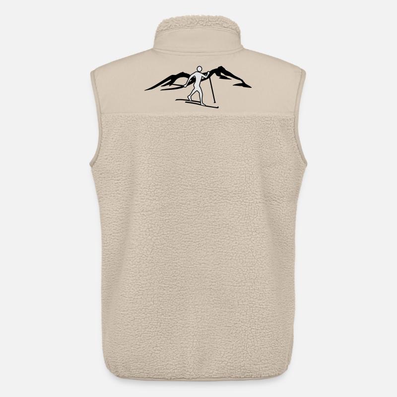 Langläufer vor Berg - Unisex Sherpaweste von Stanley/Stella - Beige