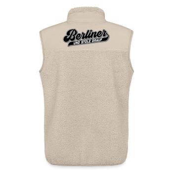 Berliner und Stolz drauf | Farben änderbar - Unisex Sherpaweste von Stanley/Stella - Beige - Hinten - AI Model Male 178 light (178cm)