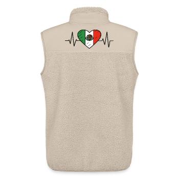 Mexico Flag Heartbeat Line Mexican Pride Design - Unisex Sherpa Gilet by Stanley/Stella - beige - Back - AI Model Male 178 light (178cm)