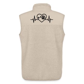 Heart Fitness Beer - Unisex Sherpa Gilet by Stanley/Stella - beige - Back - AI Model Male 178 light (178cm)