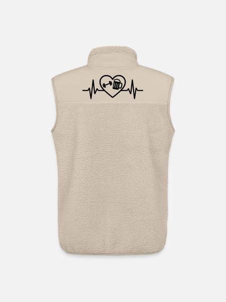 Heart Fitness Beer - Unisex Sherpa Gilet by Stanley/Stella - beige