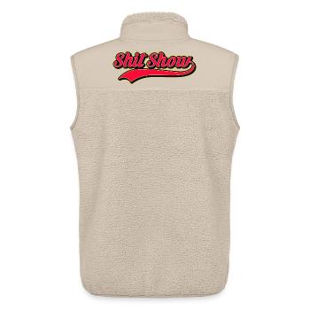 Shit Show Retro-Stil Logo - Unisex Sherpaweste von Stanley/Stella - Beige - Hinten - AI Model Male 178 light (178cm)