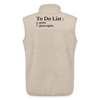 Lustige To-Do-Liste: Meine To-Do-Liste - Unisex Sherpaweste von Stanley/Stella - Beige - Hinten - AI Model Male 178 light (178cm)