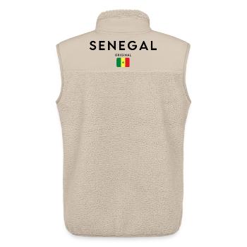Fierté sénégalaise, design minimaliste et élégant - Veste sans manches sherpa unisexe Stanley/Stella - beige - Dos - AI Model Male 178 light (178cm)