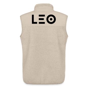 Prénom Leo - Veste sans manches sherpa unisexe Stanley/Stella - beige - Dos - AI Model Male 178 light (178cm)