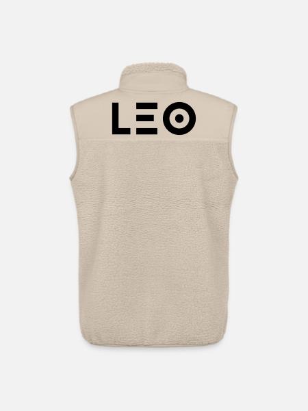 Prénom Leo - Veste sans manches sherpa unisexe Stanley/Stella - beige