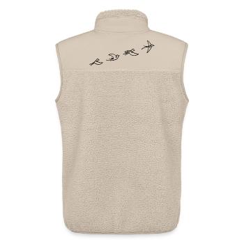 Le vol de l'oiseau noir - Veste sans manches sherpa unisexe Stanley/Stella - beige - Dos - AI Model Male 178 light (178cm)