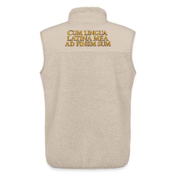 Lateinische Goldschrift Aufdruck - Unisex Sherpaweste von Stanley/Stella - Beige - Hinten - AI Model Male 178 light (178cm)