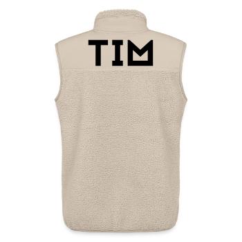 Prénom Tim - Veste sans manches sherpa unisexe Stanley/Stella - beige - Dos - AI Model Male 178 light (178cm)