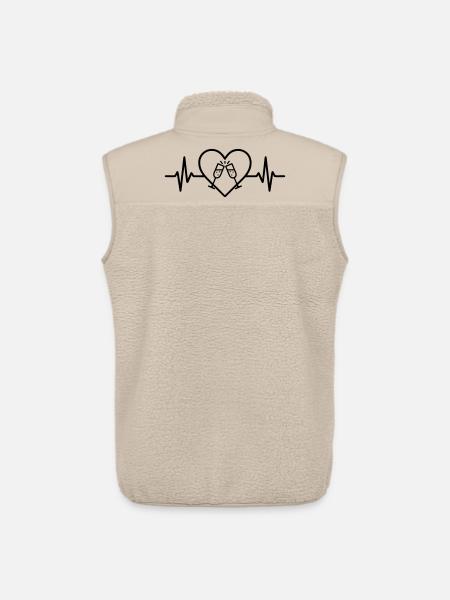 Sparkling Glasses Heart Toast Celebration - Unisex Sherpa Gilet by Stanley/Stella - beige