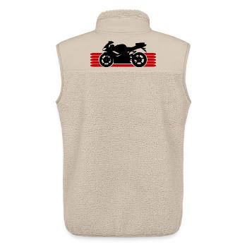 Motorrad fahren Motorradfahrer Motorradfahrerin - Unisex Sherpaweste von Stanley/Stella - Beige - Hinten - AI Model Male 178 light (178cm)