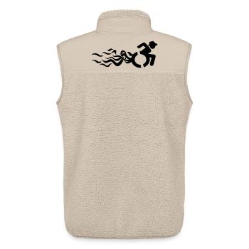 Wheelchair user with flames # - Unisex Sherpa Gilet by Stanley/Stella - beige - Back - AI Model Male 178 light (178cm)