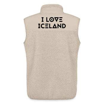 I LOVE ICELAND - Unisex Sherpaweste von Stanley/Stella - Beige - Hinten - AI Model Male 178 light (178cm)