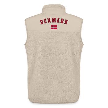 Drapeau du Danemark, fierté danoise - Veste sans manches sherpa unisexe Stanley/Stella - beige - Dos - AI Model Male 178 light (178cm)