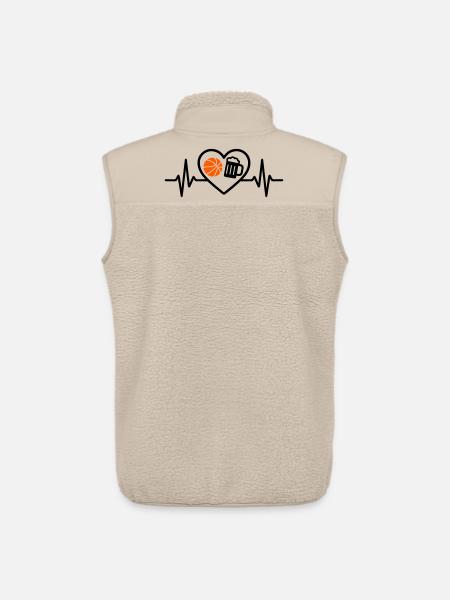 Herz Basketball Bier - Unisex Sherpaweste von Stanley/Stella - Beige