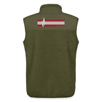 Battement de cœur Autriche ECG Autriche Autrichiens - Veste sans manches sherpa unisexe Stanley/Stella - kaki - Dos - AI Model Male 178 light (178cm)