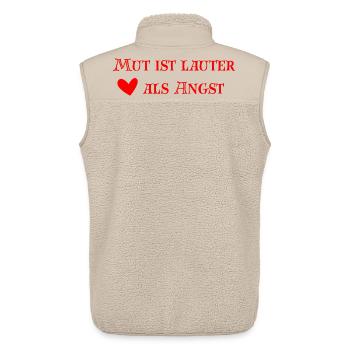 Mut ist lauter als Angst - Unisex Sherpaweste von Stanley/Stella - Beige - Hinten - AI Model Male 178 light (178cm)