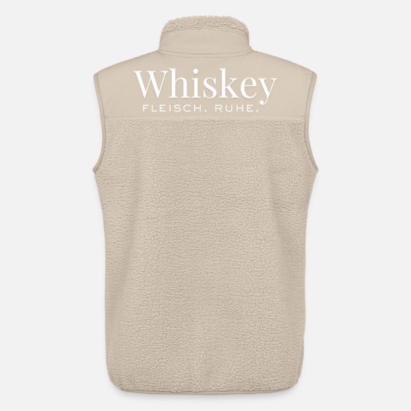 Whiskey & Fleisch – Ruhig genießen - Unisex Sherpaweste von Stanley/Stella - Beige