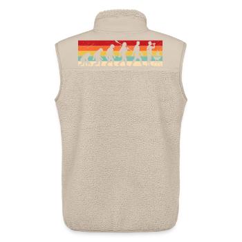 Vintage Evolution - Grillen - Grillmeister - Unisex Sherpaweste von Stanley/Stella - Beige - Hinten - AI Model Male 178 light (178cm)