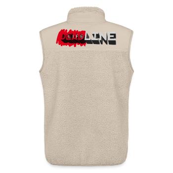 DEADLINE LIFE – lass uns reden. - Unisex Sherpaweste von Stanley/Stella - Beige - Hinten - AI Model Male 178 light (178cm)