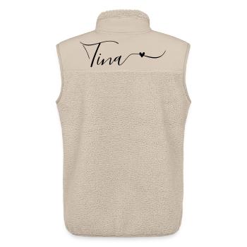 Tina Name First Name Decorative - Unisex Sherpa Gilet by Stanley/Stella - beige - Back - AI Model Male 178 light (178cm)