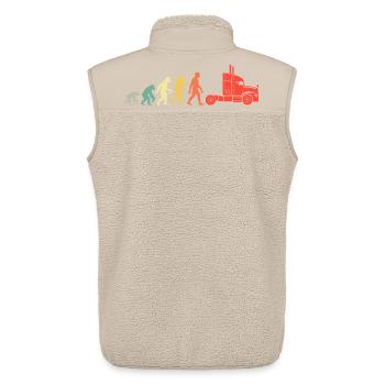 Retro LKW Fahrer Evolution Fernfahrer Transport - Unisex Sherpaweste von Stanley/Stella - Beige - Hinten - AI Model Male 178 light (178cm)
