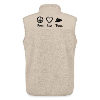 Railroad Love - Unisex Sherpa Gilet by Stanley/Stella - beige - Back - AI Model Male 178 light (178cm)