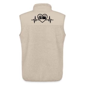 Herz Bier Kino Humor - Unisex Sherpaweste von Stanley/Stella - Beige - Hinten - AI Model Male 178 light (178cm)