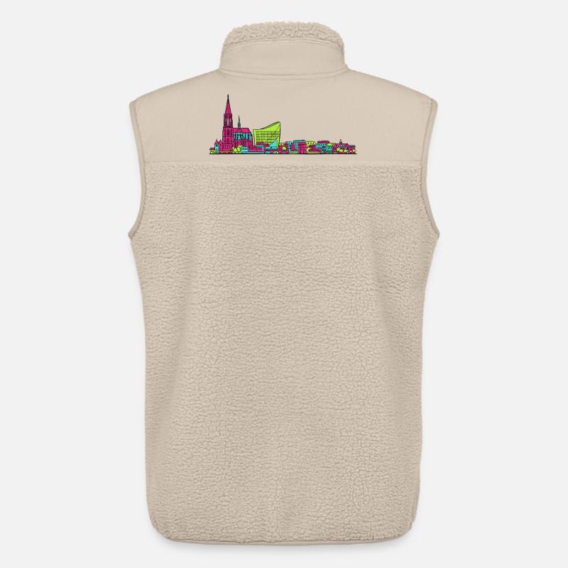 Straßburger Skyline Kathedrale Linienkunst - Unisex Sherpaweste von Stanley/Stella - Beige