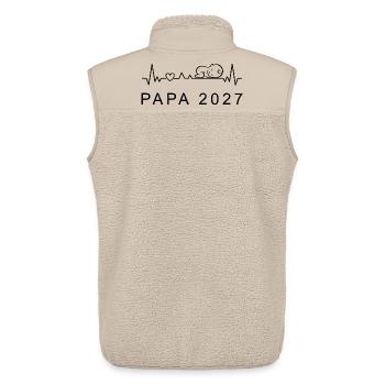 Future Papa 2027 Battement de Cœur Grossesse - Unisex Sherpa Gilet by Stanley/Stella - beige - Back - AI Model Male 178 light (178cm)