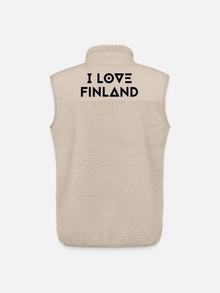 I LOVE FINLAND - Unisex Sherpa Gilet by Stanley/Stella - beige