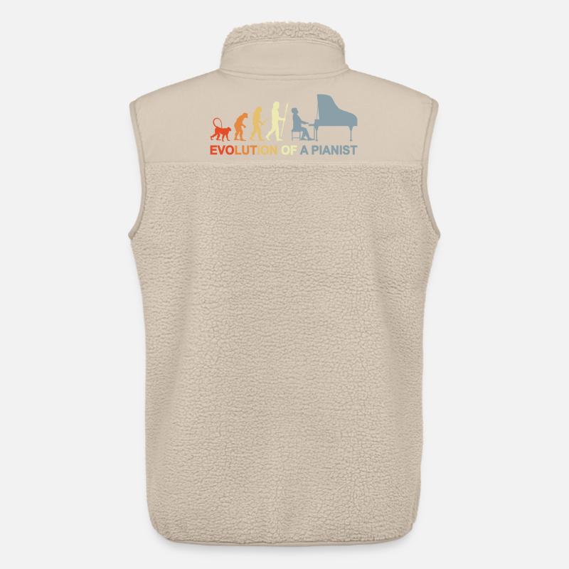 Évolution du piano - Veste sans manches sherpa unisexe Stanley/Stella - beige
