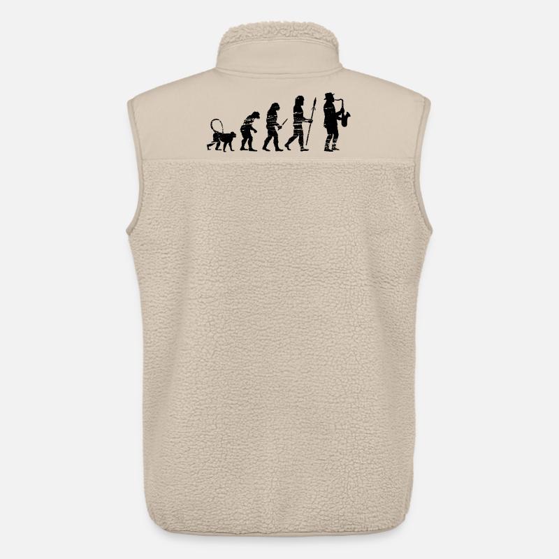 Saxophon Musik Evolution - Unisex Sherpaweste von Stanley/Stella - Beige